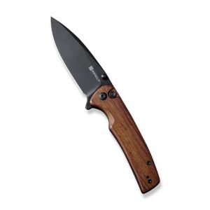 Sencut S21007-6 Sachse Button Lock & Thumb Stud Guibourtia Wood Handle Knife