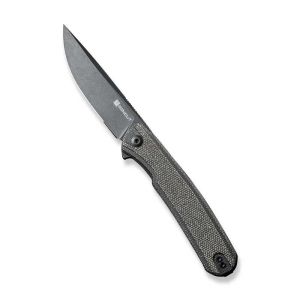 Sencut S21042-3 Scitus Flipper Knife Dark Green Canvas Micarta Handle