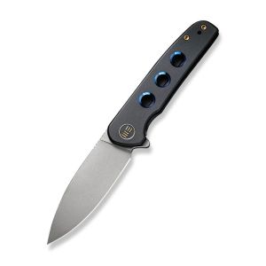 WE Knife WE20052B-1 Shakan Flipper Knife Titanium With Holes Handle 2.97''