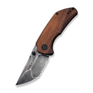 CIVIVI C20028C-DS1 Thug 2 Thumb Stud Knife Wood Handle - Damascus Blade