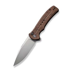 CIVIVI Cogent C20038D-6 Flipper & Button Lock Knife Brown Micarta Handle