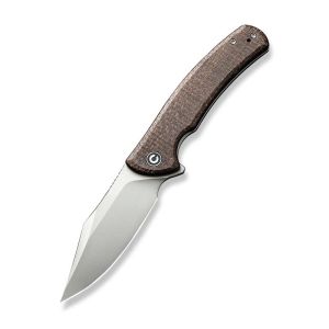 CIVIVI C20039-2 Sinisys Flipper Knife Micarta With Steel Lock Side Handle