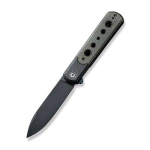 CIVIVI C20040D-1 Banneret Flipper Knife Stainless Steel Handle With Micarta Inlay
