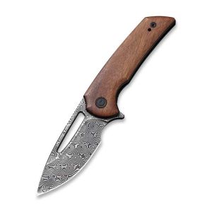 CIVIVI C2010DS-1 Odium Flipper Damascus and Cuibourtia Wood Handle