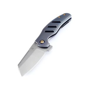Kizer Ki4488A2 Sheepdog Knives C01C Folding Knife 3.25" S35VN Blade, Titanium Blue Handles