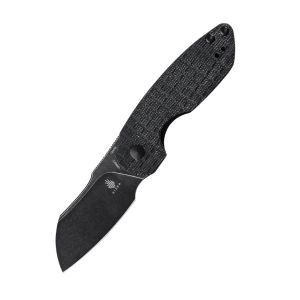 Kizer V2569C2 October Mini Liner Lock Knife Black Micarta 2.54" Black Stonewash