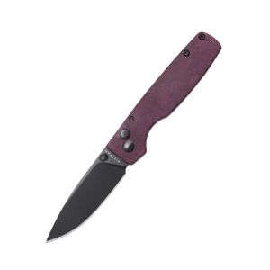 Kizer V3605C3 Original Button Lock Knife Red Richlite Handle 