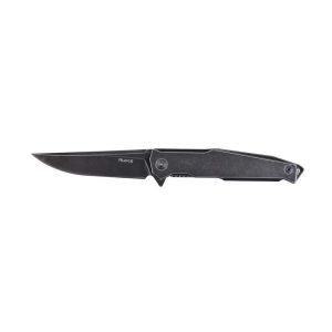 Ruike P108-SB Black Stonewash Flipper Folding Knife 