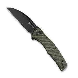 Sencut S21011-2 Watauga Flipper Knife Dark Green Canvas Micarta Handle 3.48"