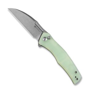 Sencut S21011-3 Watauga Flipper Button Lock Knife Natural G10 Handle 3.48"