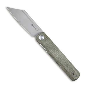 Sencut SA08B Bronte Front Flipper Knife Green Micarta Handle