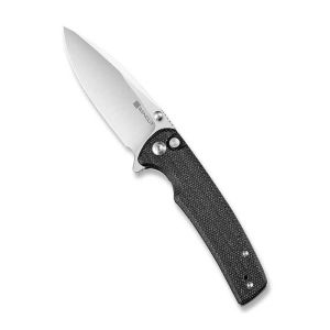Sencut Sachse S21007-1 Black Micarta Handle Button Lock Flipper Knife