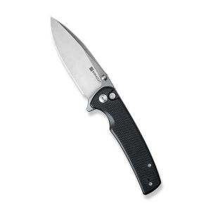 Sencut  S21007-5 Sachse Button Lock & Thumb Stud Black G10 Handle Knife