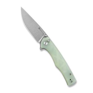 Sencut S21012-1 Crowley Flipper & Button Lock & Thumb Stud Knife Natural G10 Handle