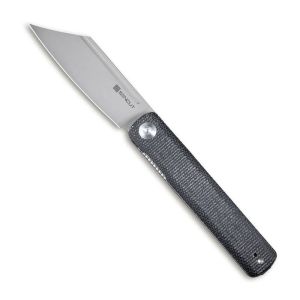 Sencut SA08A Bronte Front Flipper Knife Black Micarta Handle 3.38" 