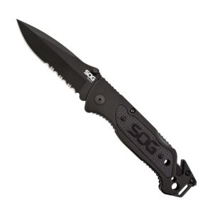 SOG FF25-CP Escape Black Serrated Rescue Folder Knife