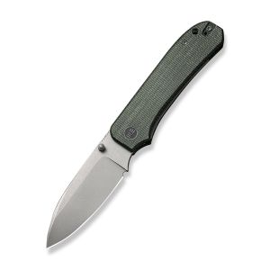 WE Knife WE21045-2 Big Banter Thumb Stud Knife Green Canvas Micarta Handle 3.69"