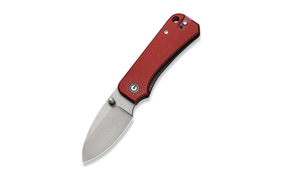 CIVIVI C19068S-6 Baby Banter Thumb Stud Knife G10 Handle - Burgundy / Grey Stonewash