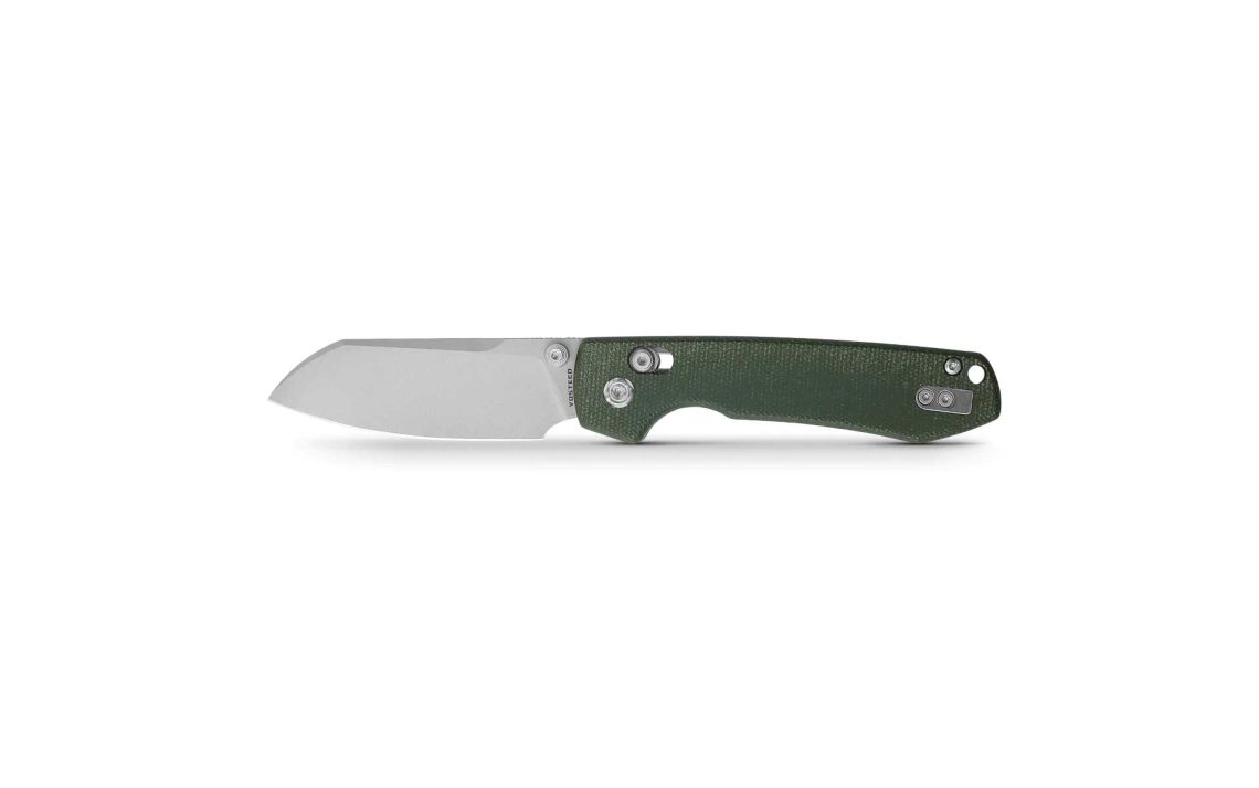 Vosteed Raccoon CB RCC32VWM4 Crossbar Lock Cleaver Blade Green Micarta Handle